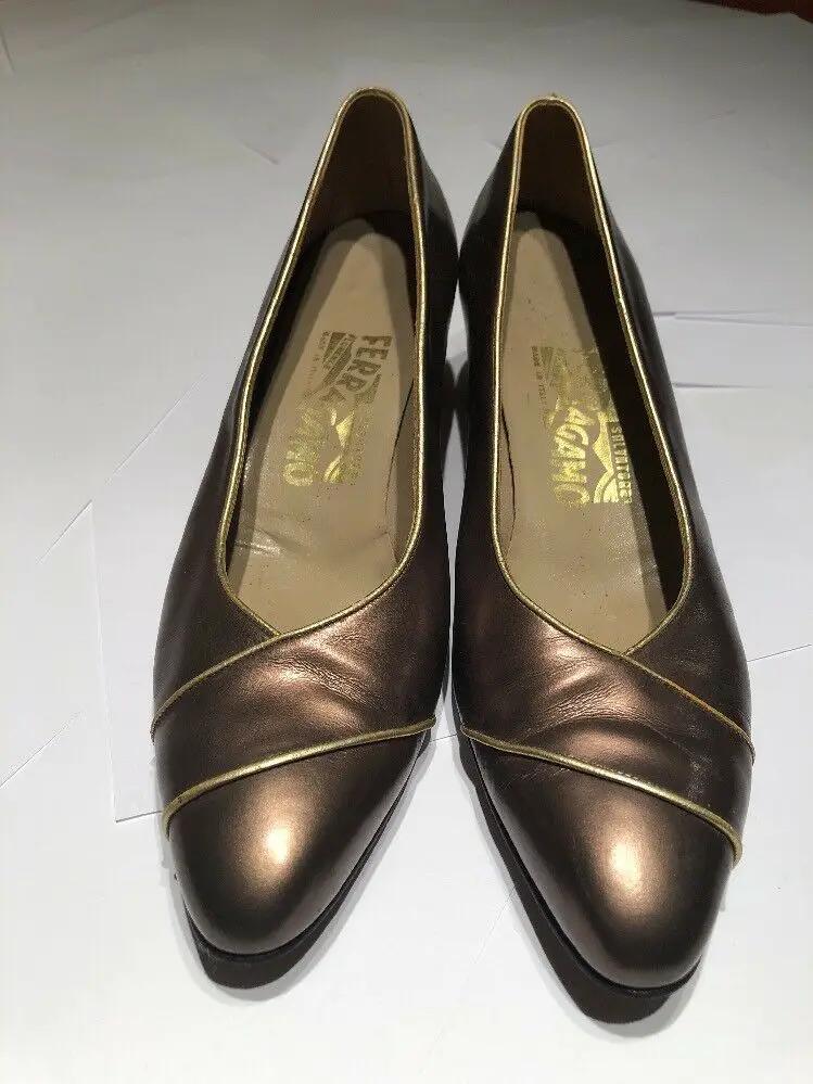Vintage Salvatore Ferragamo 7.5 AAA Back Pumps by Salvatore Ferragamo