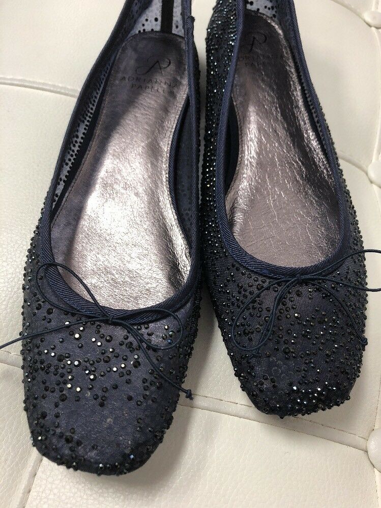 Adrianna Papell Blue Sequin Ballet Flats Womens Size 9.5
