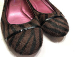 Women's Coach Zebra Fur Poppy Flat Size 7