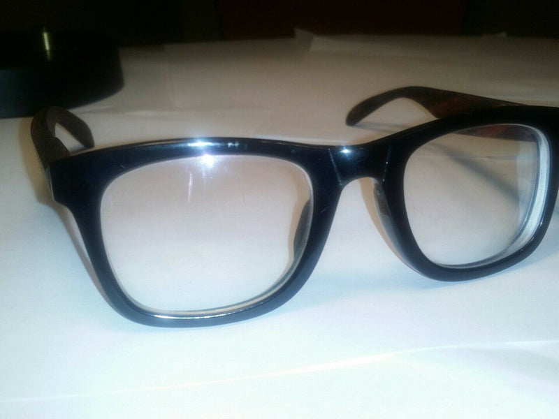 Black takmoto rosewood black plastic stems rosewood eyeglass frames