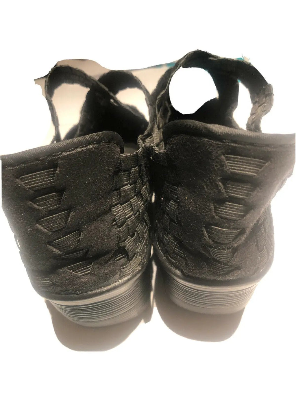 Bernie Mev Pewter Woven Stretch Mary Jane Wedge Shoes Euro 37 Women's US 6.5 by Bernie Mev