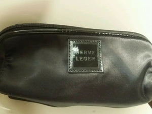 Herve Leger Black Clutch Wristlet Makeup Pouch Bag With Strap