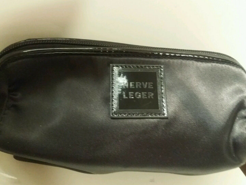 Herve Leger Black Clutch Wristlet Makeup Perfume Bag Pouch #88ii
