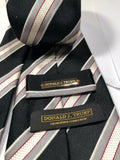 Donald J. Trump Tie 100% Silk Black & White Striped