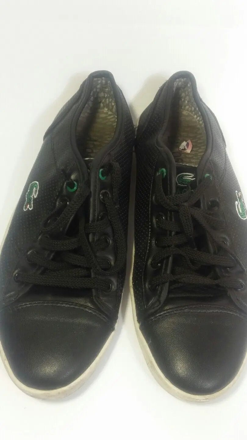 LACOSTE BLACK GENUINE LEARHER MEN AHOES US 255. ERU40 by Lacoste