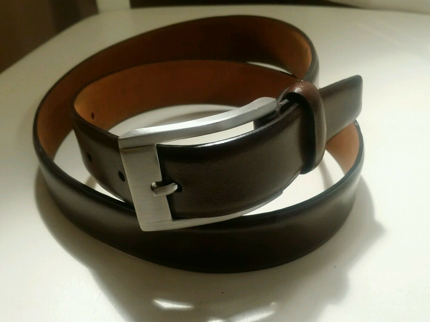 mens nordstrom rack belt 32 brown leather on manmade lining
