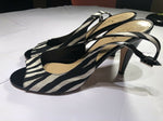 Kate Spade Zebra Print Black Bow Slingback Heels Size 10 M