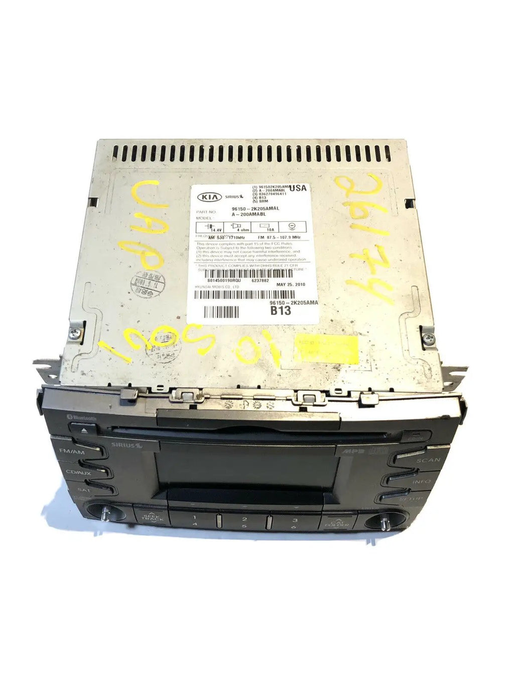 2010-2011 10 Kia Soul AM/FM MP3 Radio CD Player Bluetooth Music 96150-2K205AMAL by Kia