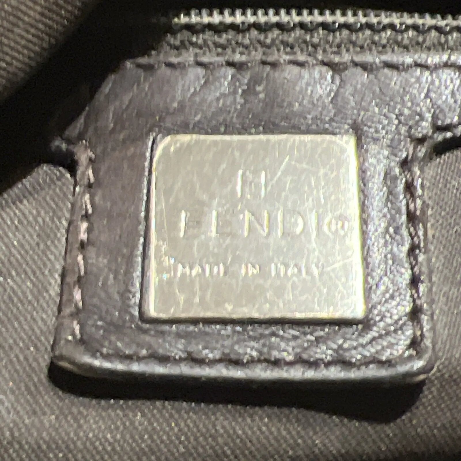 FENDI Logo Zucca Pattern Hand Bag Canvas Leather Brown Italy Vintage 63GA145 by Fendi