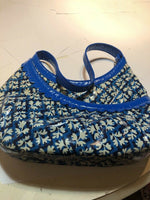 Vera Bradley Frill HOTSY TOTSY HOBO shoulder Purse Bag Blue Lagoon EUC