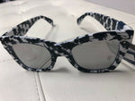 Falls Creek Black Marble, Silver Mirror Round Sunglasses NWT 100% UV Protection