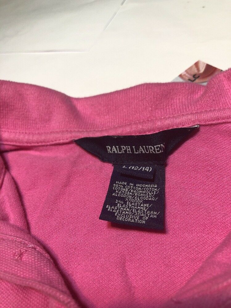 Boys Youth Polo Ralph Lauren Polo Golf Short Sleeve Shirt Pink Large