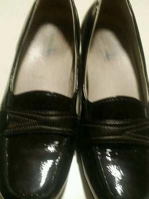 Waldlaufer black patent leather loafer shoes size 5.5