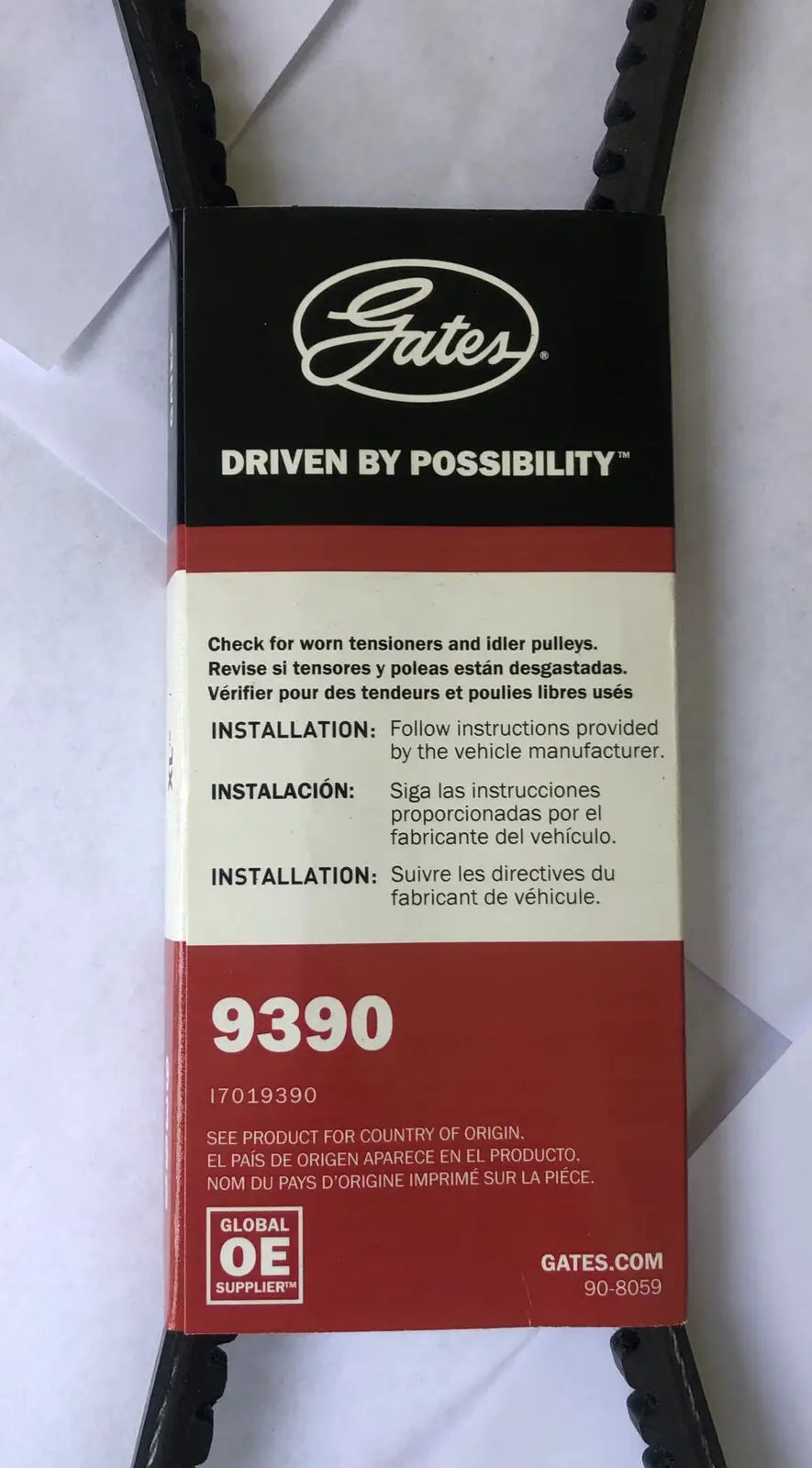 GATES XL AUTOMOTIVE BELT 9390 Worlds Most Trusted Name. by GATES