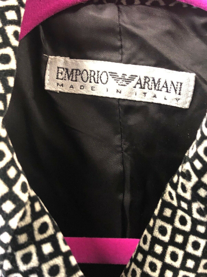 Emporio Armani Womens Gray Blue Stripe Double Breasted Blazer Sz 42