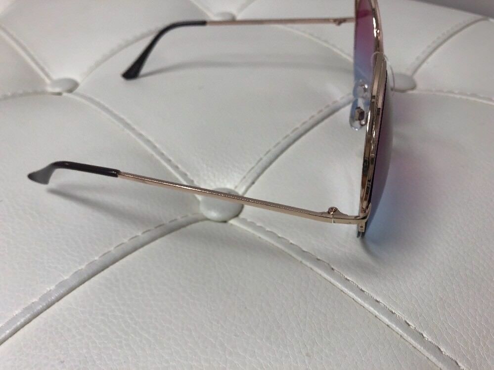 Round Oversized Gold Rim Sunglasses