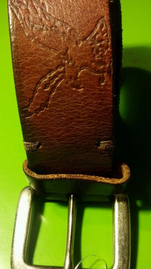 American Eagle Brown mens genuine leather belt flexible can wear and both sides