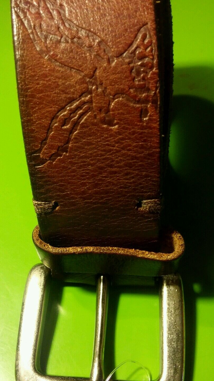 American Eagle Brown mens genuine leather belt flexible can wear and both sides
