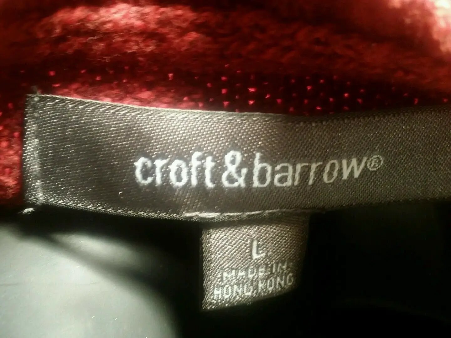 Men's Croft and Barrow shirt rust color sweater size large, RN:73277, BURGANDY by Croft & Barrow