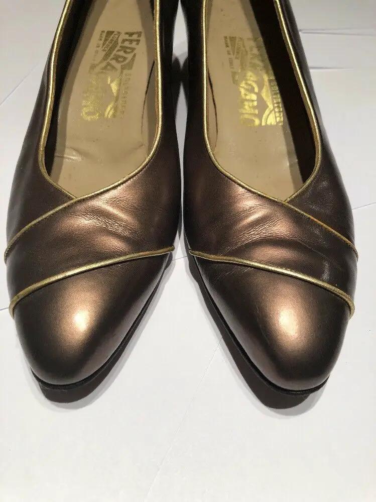 Vintage Salvatore Ferragamo 7.5 AAA Back Pumps by Salvatore Ferragamo