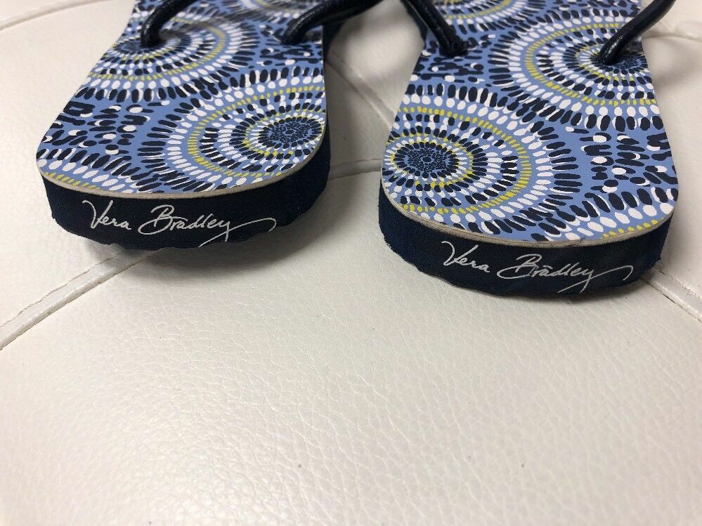 Vera Bradley FLIP FLOPS Braided Straps STARRY NIGHT Thong Sandals 6/7