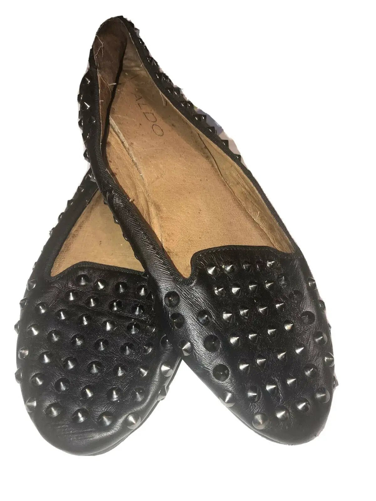 Aldo Black Studded Casual Flats Size 7.5 EU 38 by Aldo
