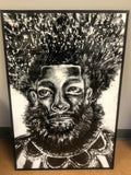 Black Elegence Poster Print Charcoal Drawing 24/36 by DALEY1DEALS,LLC.