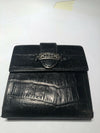 Vintage Brighton Distressed Leather Wallet Croco Embossed