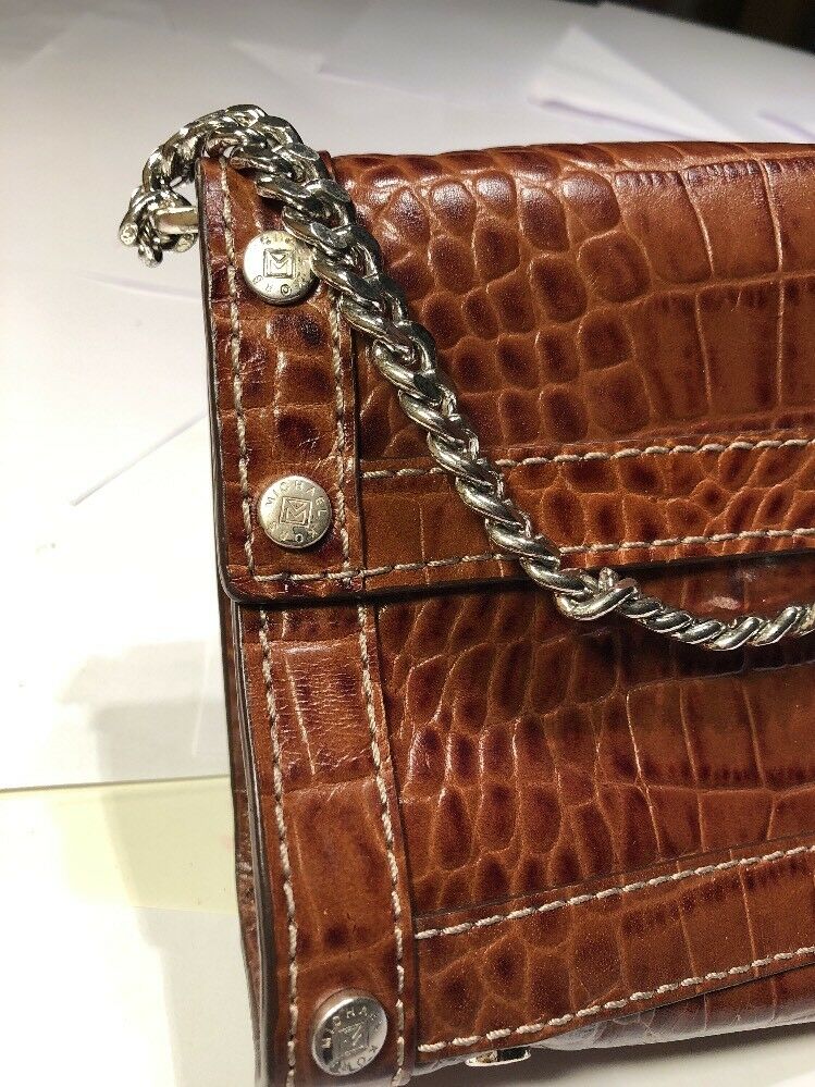 Michael Kors Brown Leather Small Shoulder Bag with Chain Strap
