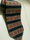 VTG OSCAR DE LA RENTA BLUE BROWN WHITE DIAGONAL STRIPE DESIGN NECK TIE NECKTIE >