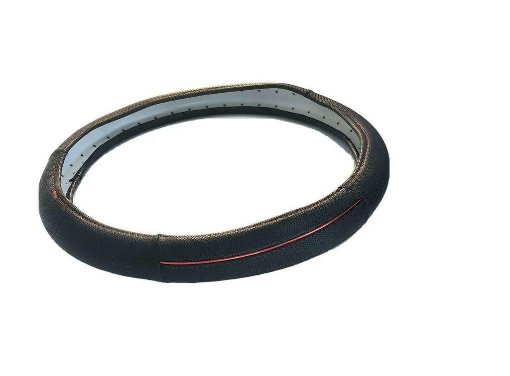 Leather Steering Wheel Cover With Red Stitching by Unbranded