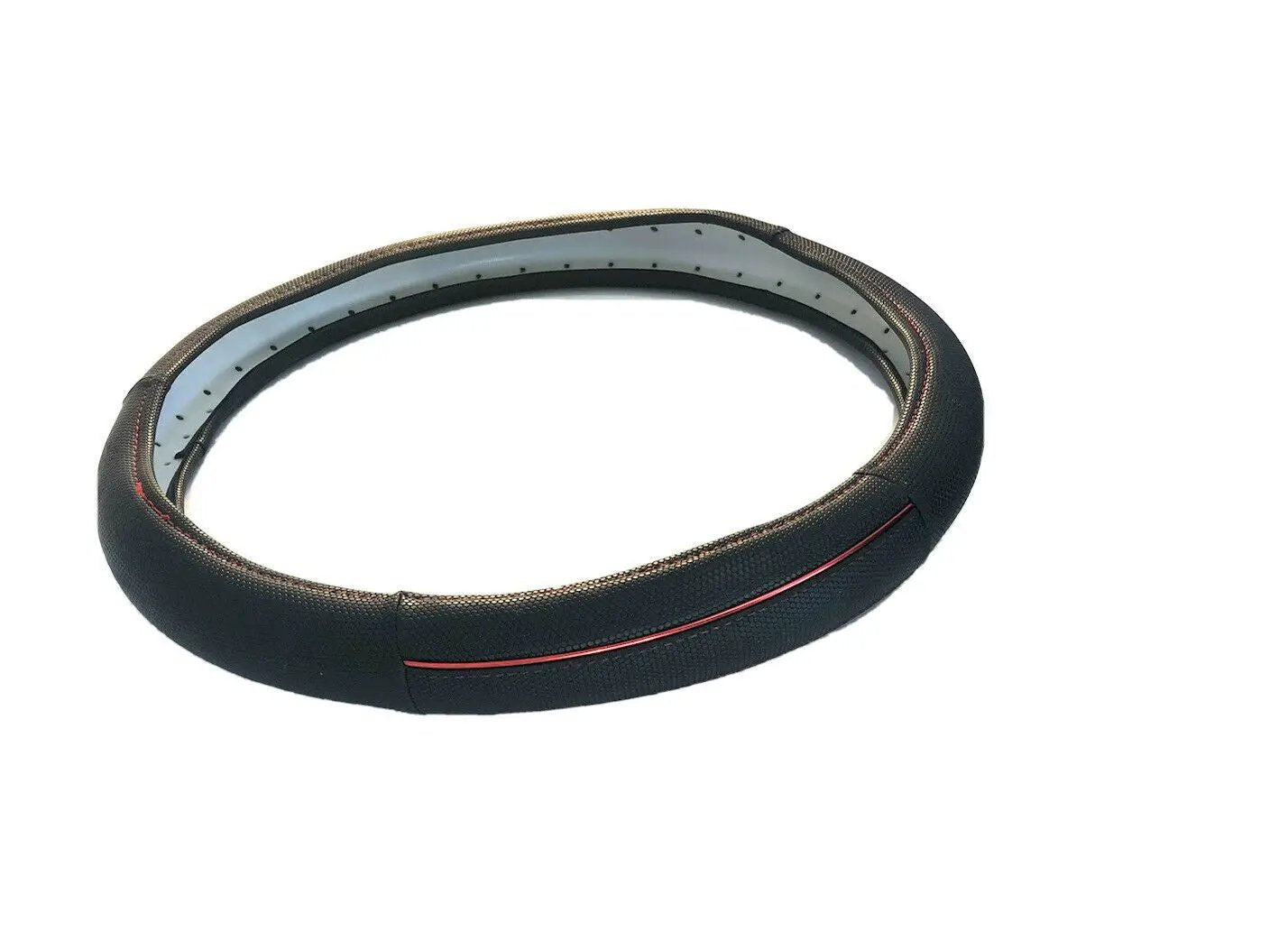Leather Steering Wheel Cover With Red Stitching by Unbranded