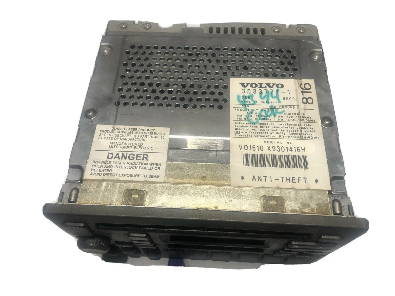 Volvo 3533771 Radio Stereo Cassette CD Player SC-816 OEM Car Radio Anti Theft by Volvo
