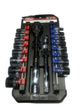 Hyper Tough 20-Piece 3/8-Inch Drive RATCHET SOCKET SET SAE & METRIC Rail (T) by Hyper Tough