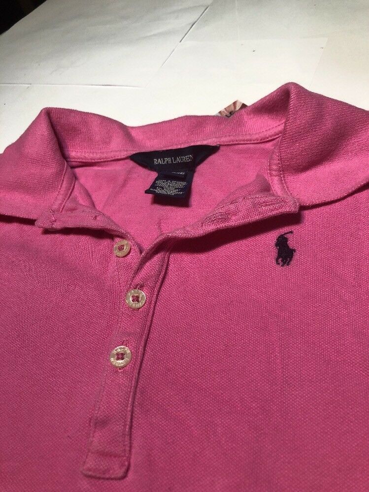 Boys Youth Polo Ralph Lauren Polo Golf Short Sleeve Shirt Pink Large