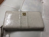 Coach Off White Leather Clutch Zip Around Wallet EUC