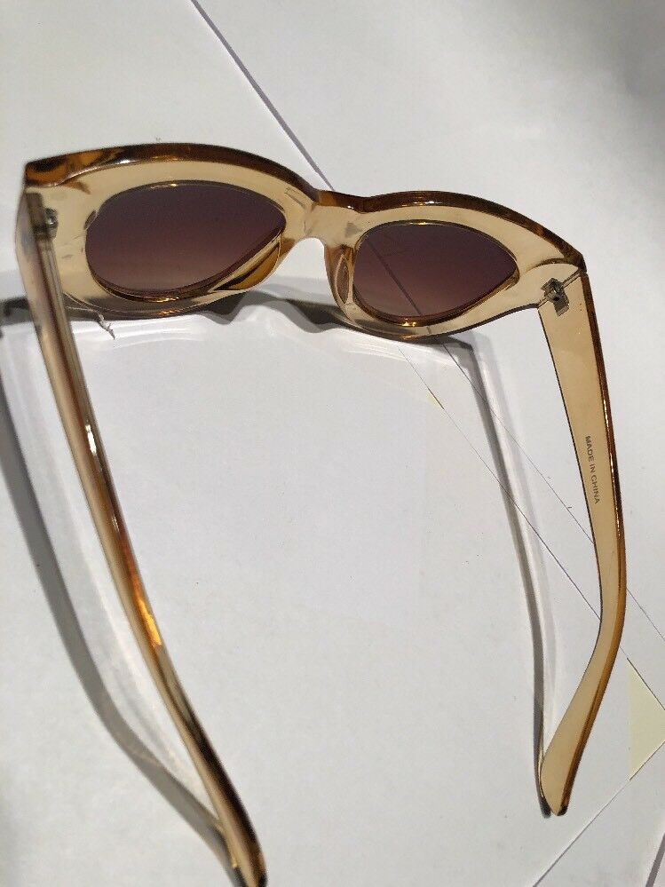 Retro Cat Eye Transparent Peach Sunglasses
