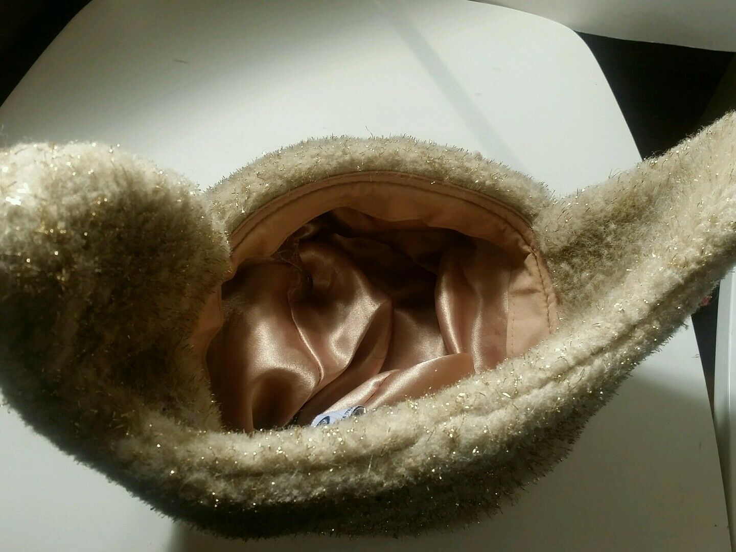 OLD NAVY Trapper Bomber Faux Fur Metallic Hat Small Medium M S Winter