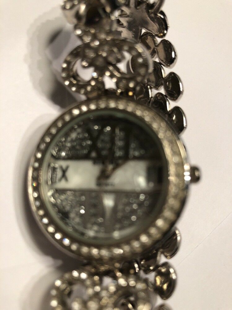 Clean Vintage Strada Lady Bling Rhinestone Analog Quartz Watch Hours~New Battery