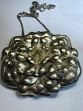 BRIGHTON Gold Metallic Leather Flower Clutch Chain Purse Handbag Kisslock by Brighton