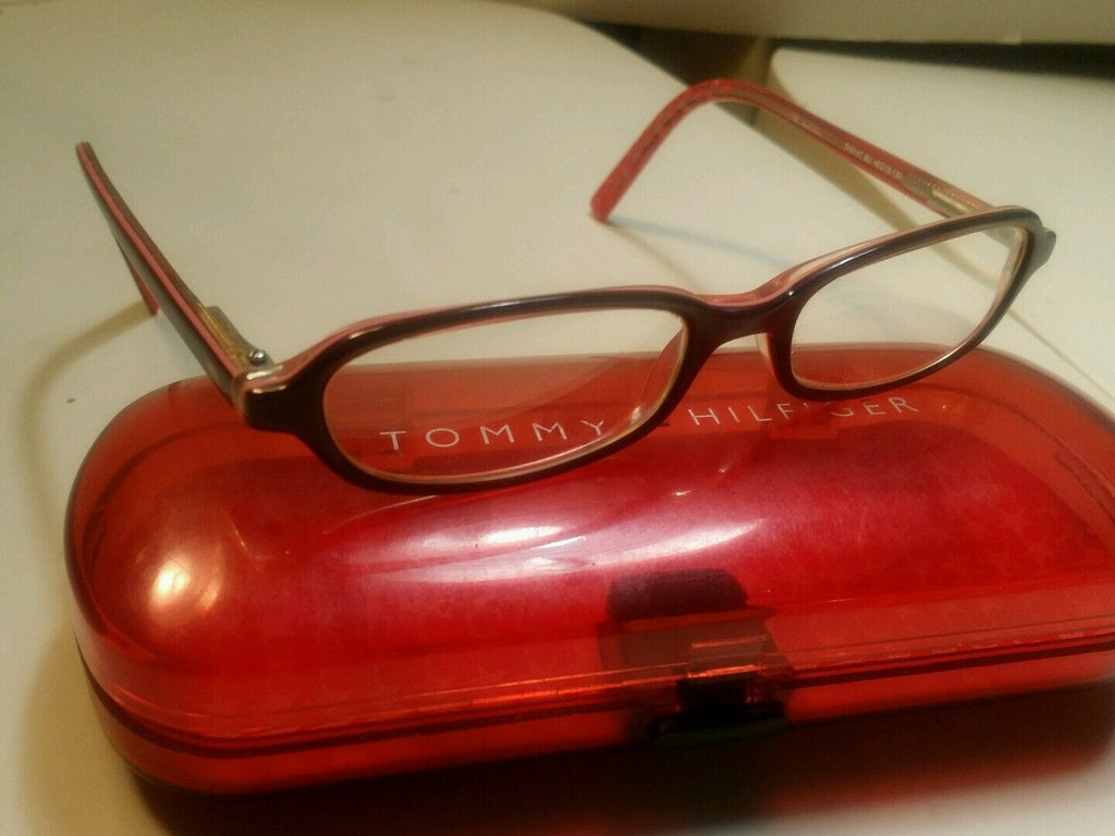 tommy hilfiger youth girls burgundy with pink linning eyeglass frames48/25/130