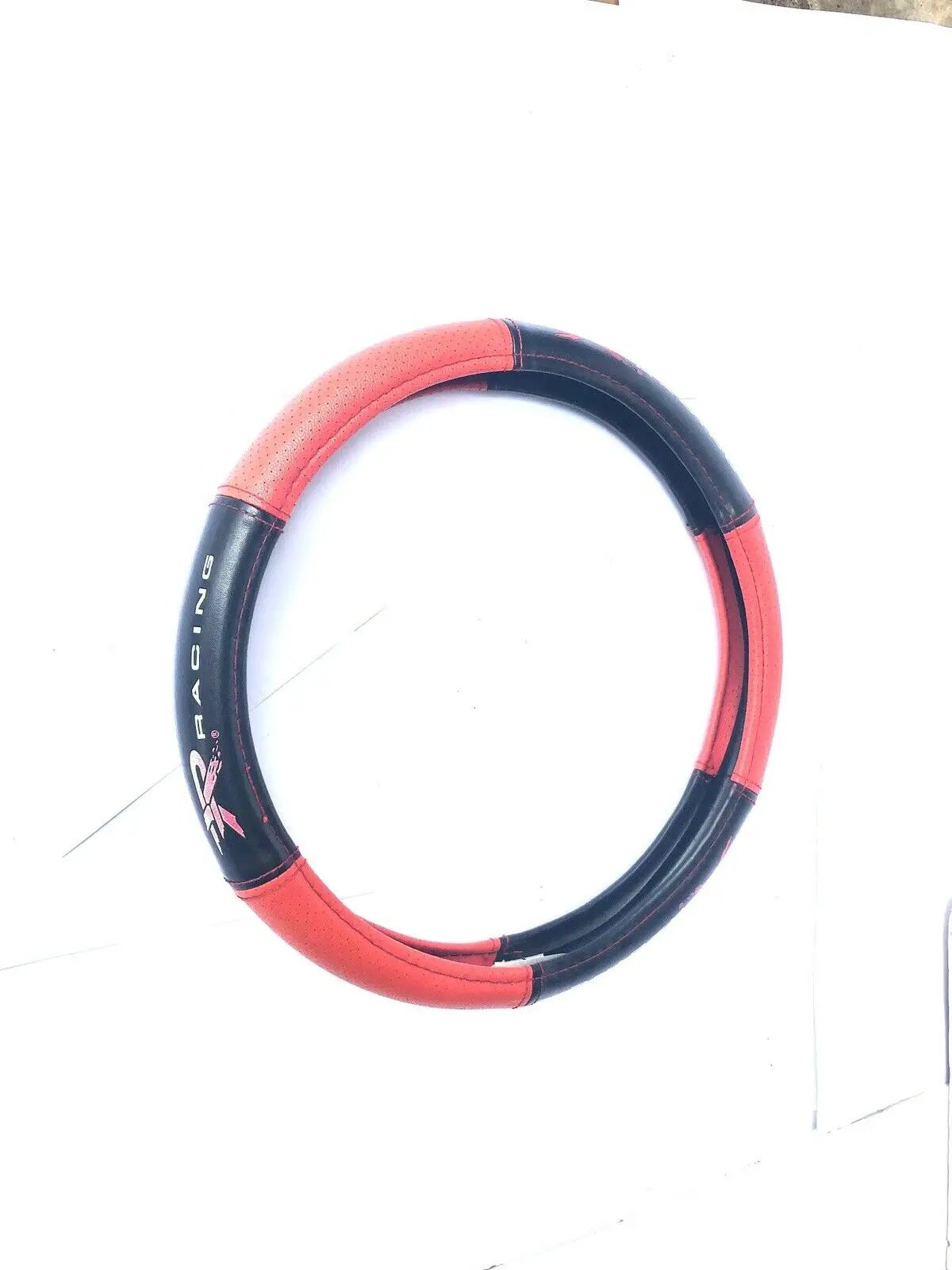 RACING GTX Steering Wheel Cover for Auto Car SUV CAR LeatherRRD BLACK CLEAN by BDK