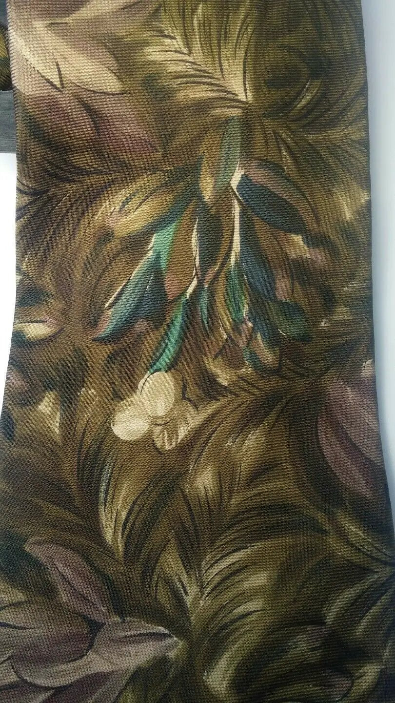 MEN NECK TIES 100% SILK structure STONE green black flowery by DALEY1DEALS,LLC.
