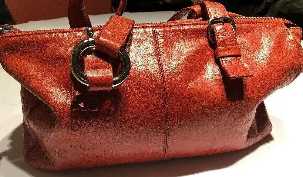 Francesco Biasa Orange Leather Satchel Bag by Francesco Biasia