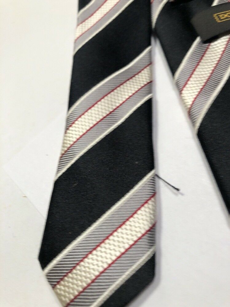 Donald J. Trump Tie 100% Silk Black & White Striped