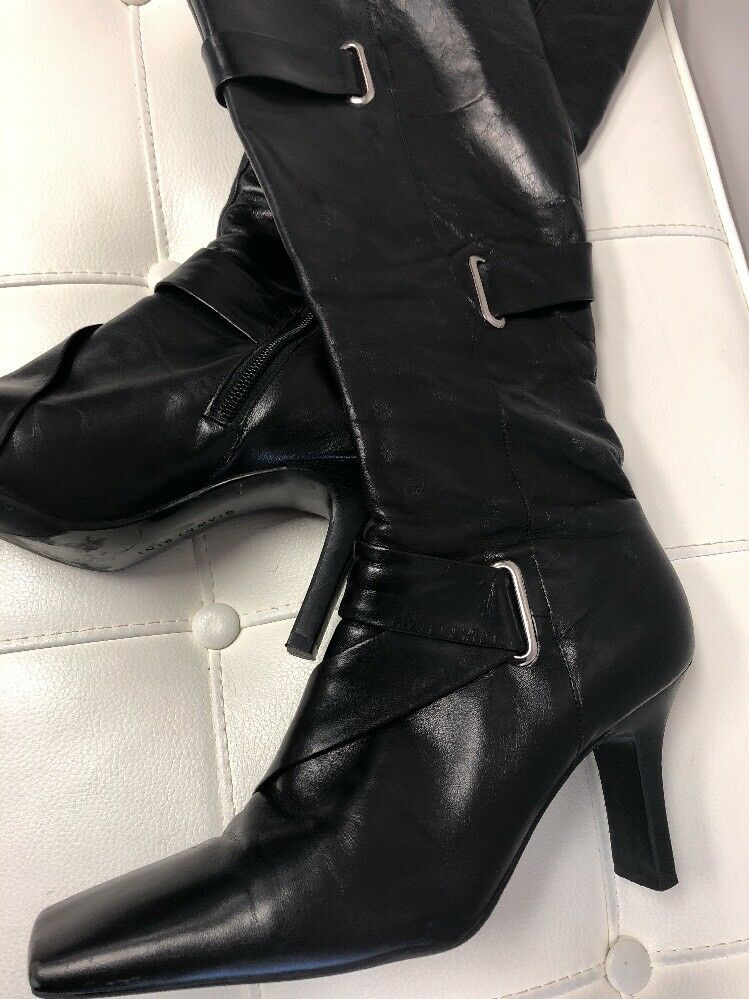Mint in the Box Giani Bernini Memory Foam Black Leather Boots Sz8.5Med. VGC