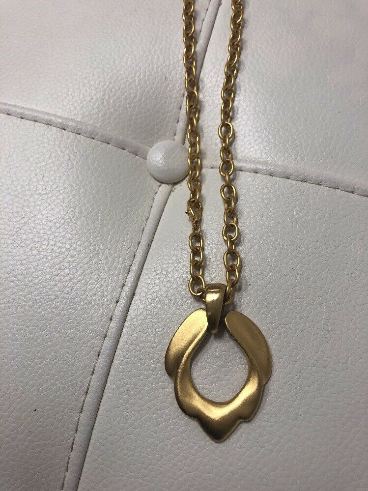 Long Gold Medallion Costume Jewlrey Necklace Express Brand