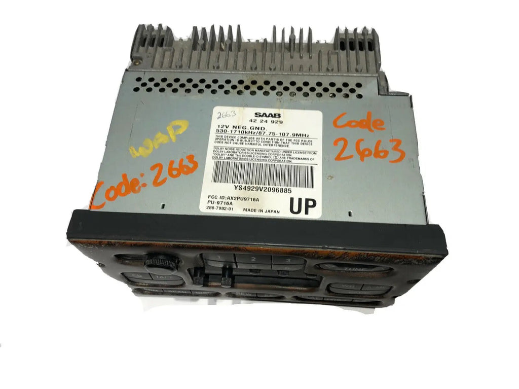 SAAB CLARION OEM AM/FM RADIO STEREO CASSETTE PLAYER 4224929 - UNTESTED - AS-IS by Factory/OEM SAAB CLARION