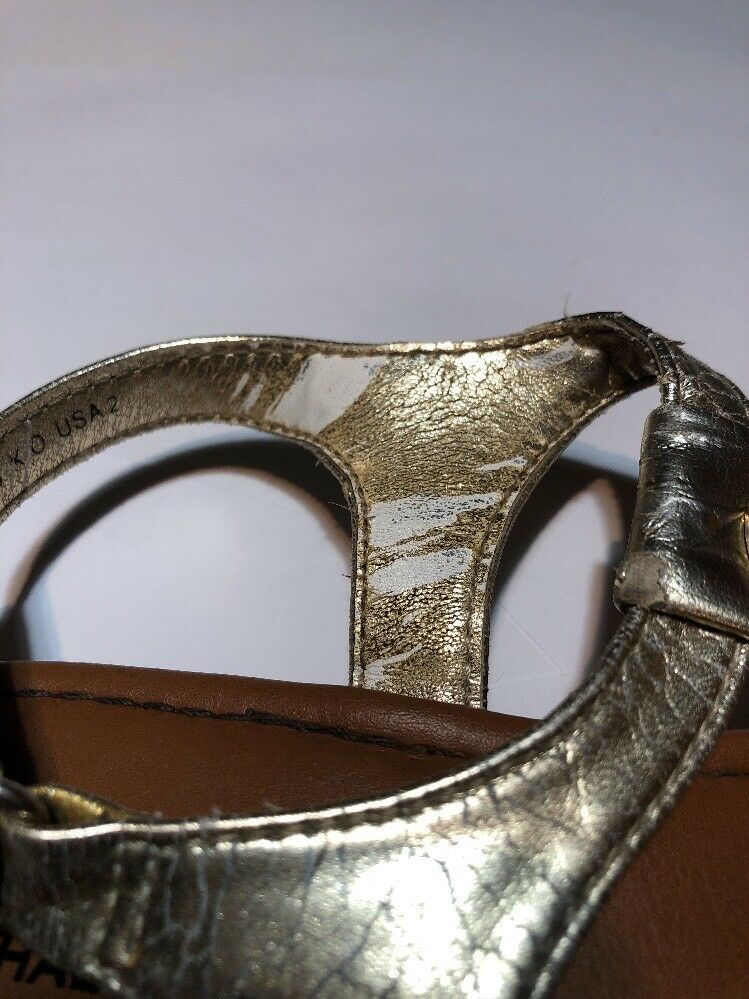 Michael Kors Youth Gold Bling Thong Sandals Size2