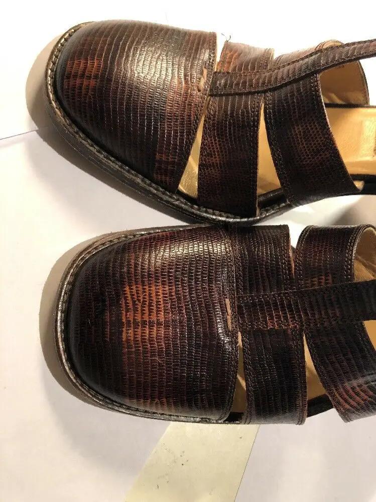 Vintage Coach Italy 8 1/2 B T Strap Camel leather 2 1/2" low heel shoes by Donald J Pliner